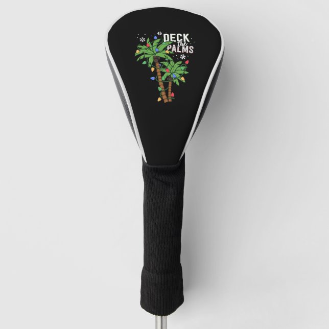 Deck The Palms Tropical Hawaii Christmas Palm Golf Headcover (Vorderseite)