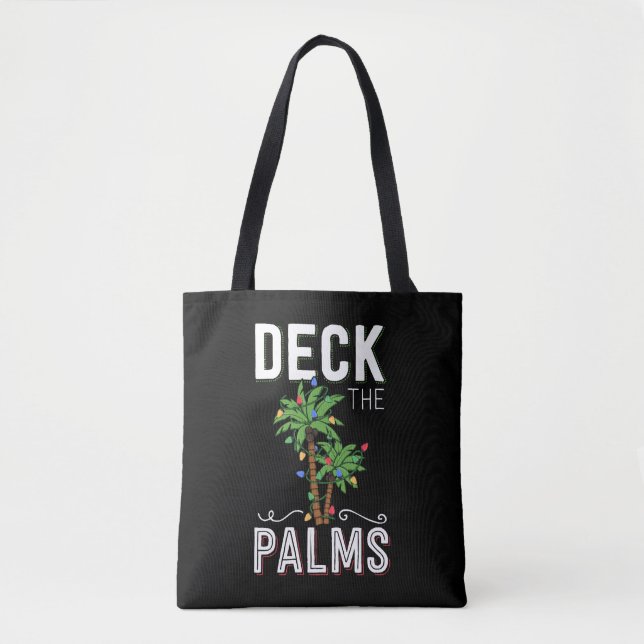 Deck The Palms Tropical Hawaii Christmas Palm Tasche (Vorderseite)