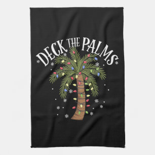 Deck the Palms Tropical Hawaii Weihnachtspalme Tre Geschirrtuch