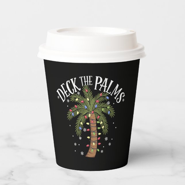 Deck the Palms Tropical Hawaii Weihnachtspalme Tre Pappbecher (Vorderseite)