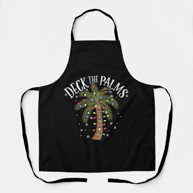 Deck the Palms Tropical Hawaii Weihnachtspalme Tre Schürze (Vorderseite)