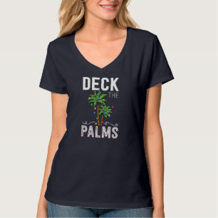 Deck the Palms Tropical Hawaii Weihnachtspalme Tre T-Shirt