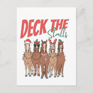 Deck the Stalls Funny Christmas Horvers Liebhaber Ankündigungspostkarte