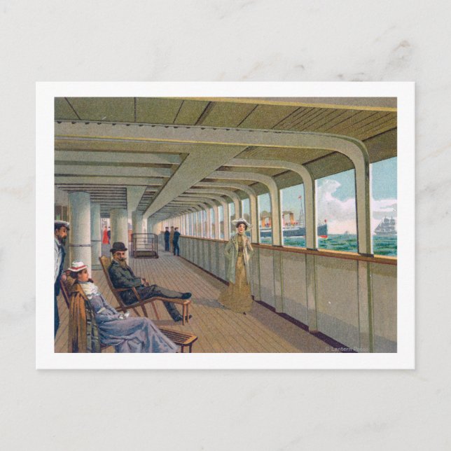 Deck View the Patricia, Hamburg-America Line Postkarte (Vorderseite)