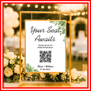 Deckblatt QR-Code für die Hochzeitskizze im Grünen Poster