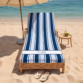 Deckchair Streifen in Himmel- und Marineblau Strandtuch