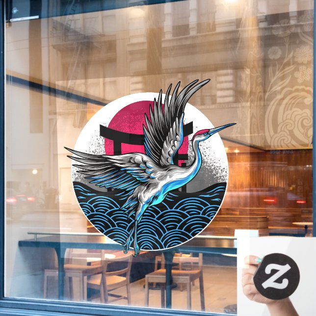Decke des japanischen Flying Cranes Restaurant Fro Fensteraufkleber (Café-Fenster)