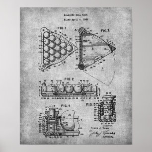 Decke des Poolraums Drucken Sie 9 Billiard Ball Ra Poster