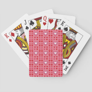 Decke mit der rosa weißen Herzkarte Spielkarten