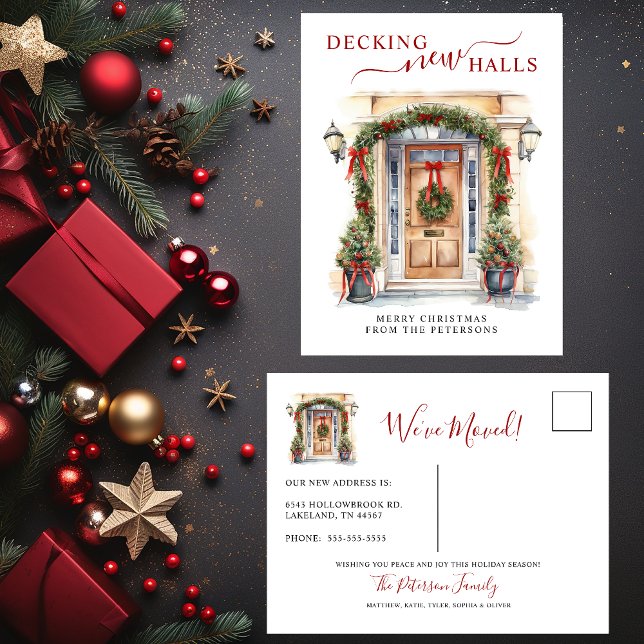 Decke neue Hallen Neue Zuhause Weihnachtsreise Ankündigungspostkarte (Von Creator hochgeladen)