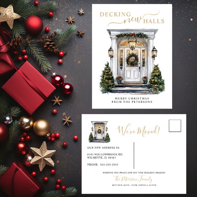 Decke neue Hallen Neue Zuhause Weihnachtsreise Ankündigungspostkarte (Von Creator hochgeladen)