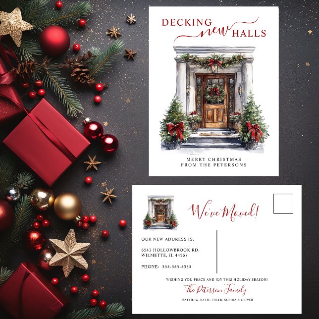 Decke neue Hallen Neue Zuhause Weihnachtsreise Ankündigungspostkarte (Von Creator hochgeladen)