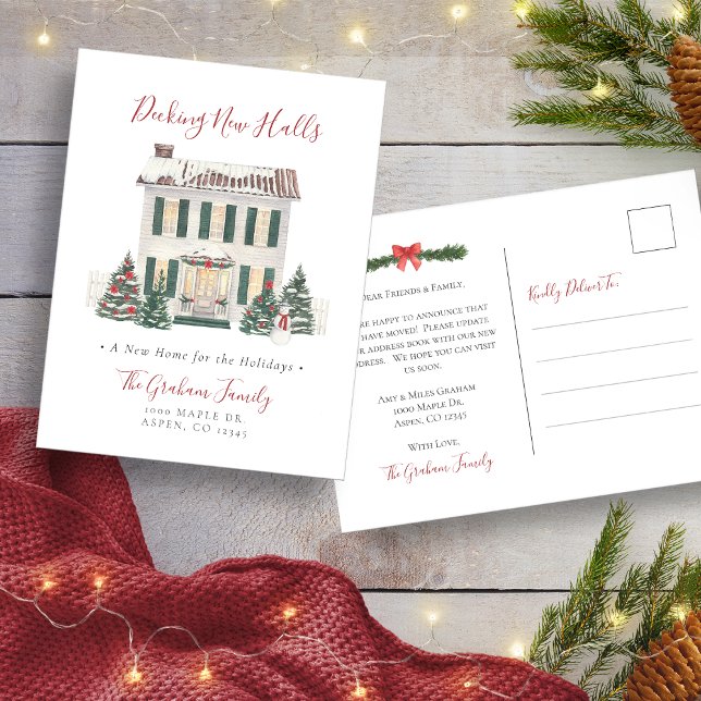 Decke neue Hallen Weihnachts Postkarte (Decking New Halls Christmas Postcard
)
