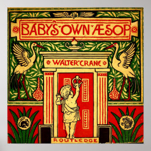 DECKEN Das Baby's own AEsop 1887 Walter Crane Smal Poster