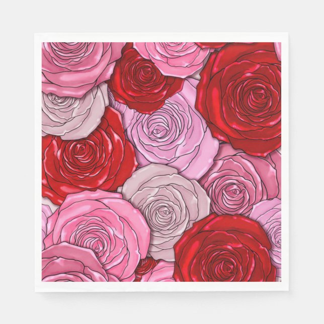 Decken der Rose Serviette (Vorderseite)