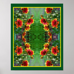 Deckenblumen-Margeriten-Aquarell-Naturkunst Poster