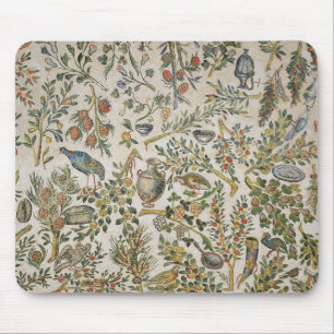 Deckendekoration mit Blumen und Vögeln (Mosaik) Mousepad