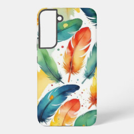Deckendesign Aquarellfedern Samsung Galaxy Hülle