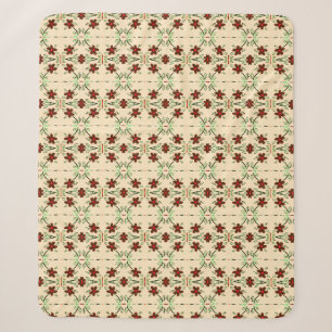 Deckenmatte mit Rot und Schokoladenbraun Sherpadecke