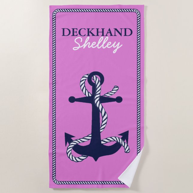Deckhand-ID402 für die Marine Strandtuch (Vorderseite)