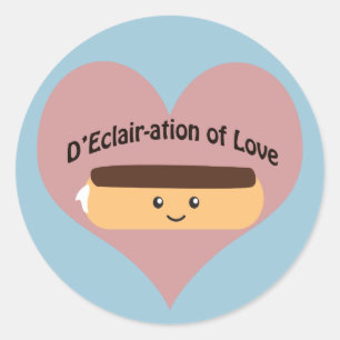 D'eclair-ation der Liebe Runder Aufkleber