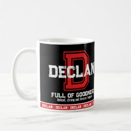 Declan Name bedeutet Sport monogramm rot schwarz Kaffeetasse