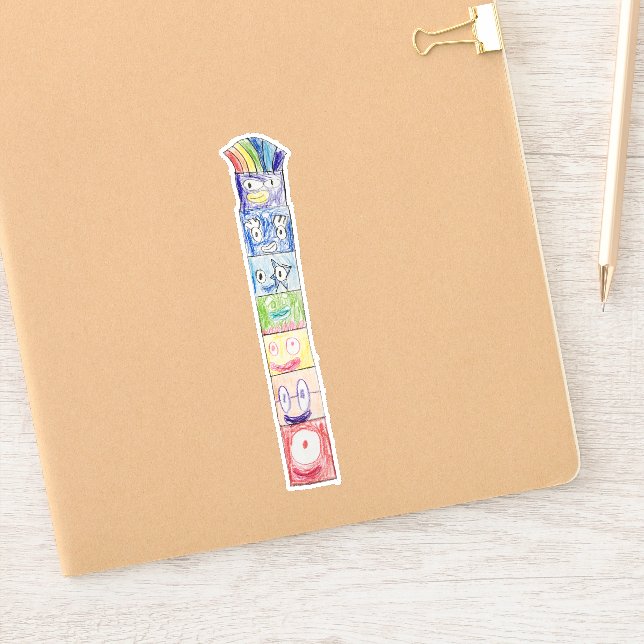 Declans farbenfrohe Totem Aufkleber (Notizbuch)