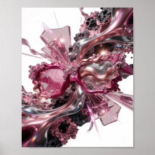 Déclaration Argent ART ABSTRAIT Impression d'art v