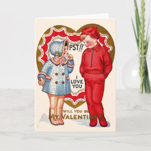 Déclaration d'amour Rétro Carte Saint Valentin