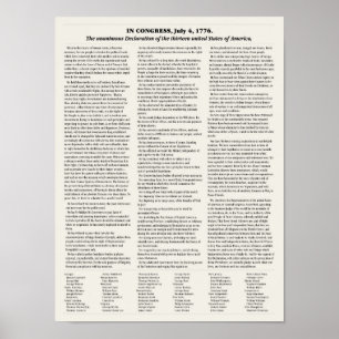 Déclaration d'indépendance. affiche de classe
