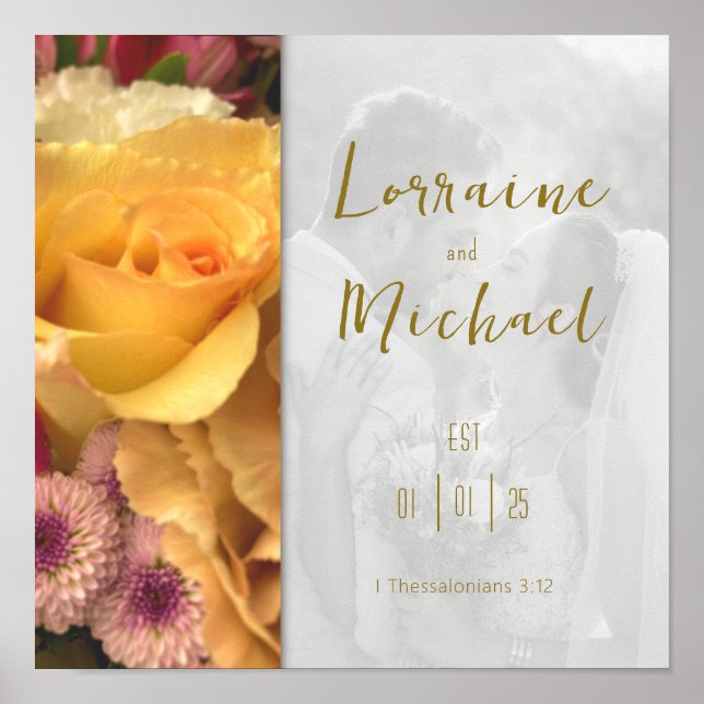 Declaration of Love Yellow Rose Picture Poster (Vorne)