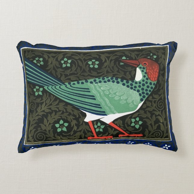 Deco a peint le coussin 16" d'oiseau X12 " (Devant)