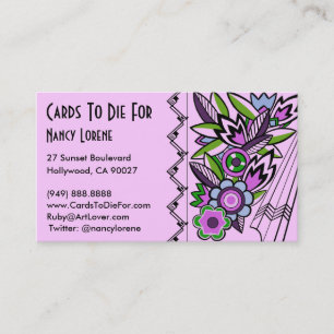Deco audacieux floral dans le lilas - cartes de