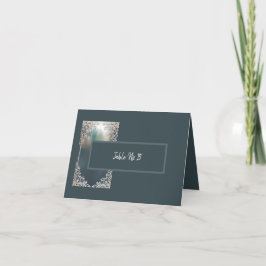 déco d'art bleu poussiéreux carte de visite ornée