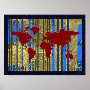 déco d'art sur carte du monde