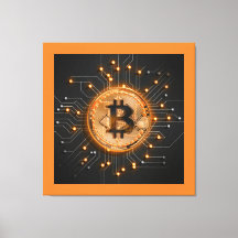déco de bureau moderne crypto BITCOIN LOGO orange