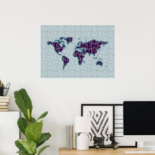 déco de la carte du monde du puzzle