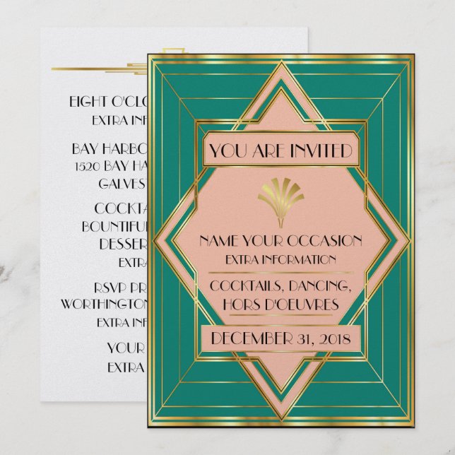 Déco Gala Contemporain Invitation (Devant / Derrière)