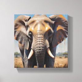 DECO-GEMÄLDE MIT WEICHEM ELEFANT LEINWANDDRUCK