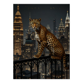 Deco Leopard: Art Deco Elegance Poster