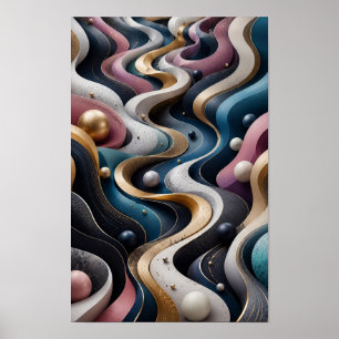 Déco murale abstraite 3D Flux infini