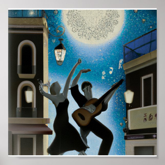 Déco numérique vintage bleu et blanc (Devant)