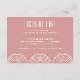 Deco-Scallops-Hochzeitsunterkunftskarte - Rose Begleitkarte