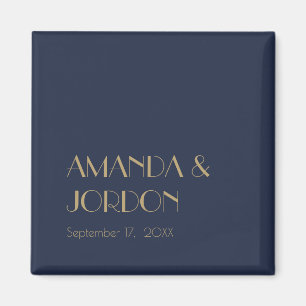 Déco type or   Dark Navy Mariage Magnet