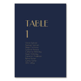 Déco type or   Dark Navy Numéro de table Invités
