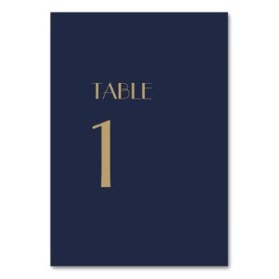 Déco type or   Panneau Numéros de table Dark Navy