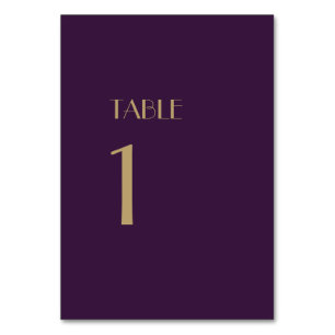 Déco type or   Panneau Numéros de table pourpre fo