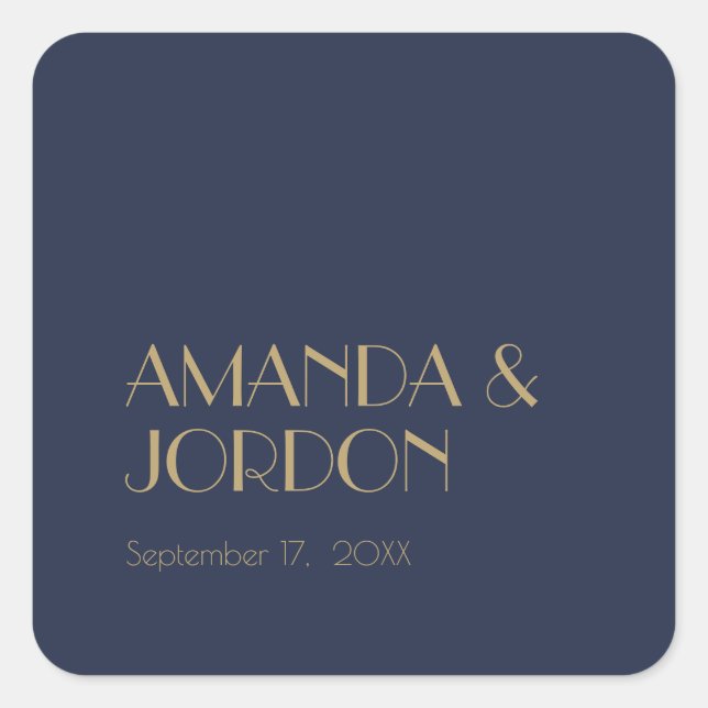 Déco type or | Sticker Mariage Dark Navy (Devant)