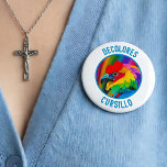 DeColores Cursillo Colorful Rooster Vivid Rainbow  Button<br><div class="desc">Celebrate the joyful spirit of “DeColores” with this vibrant Cursillo button pin, featuring a beautifully illustrated rainbow rooster inspired by the beloved song and tradition of the Cursillo movement. The colorful design symbolizes the beauty of God’s creation and the faith-filled community shared by Cursillistas around the world. Perfect for wearing...</div>