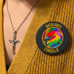 DeColores Cursillo Colorful Rooster Vivid Rainbow  Button<br><div class="desc">Celebrate the joyful spirit of “DeColores” with this vibrant Cursillo button pin, featuring a beautifully illustrated rainbow rooster inspired by the beloved song and tradition of the Cursillo movement. The colorful design symbolizes the beauty of God’s creation and the faith-filled community shared by Cursillistas around the world. Perfect for wearing...</div>
